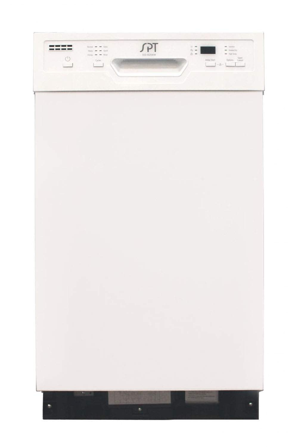 SPT SD-9254W 18″ Wide Built-In Dishwasher w/Heated Drying, ENERGY STAR, 6 Wash Programs, 8 Place Settings and Stainless Steel Tub – White