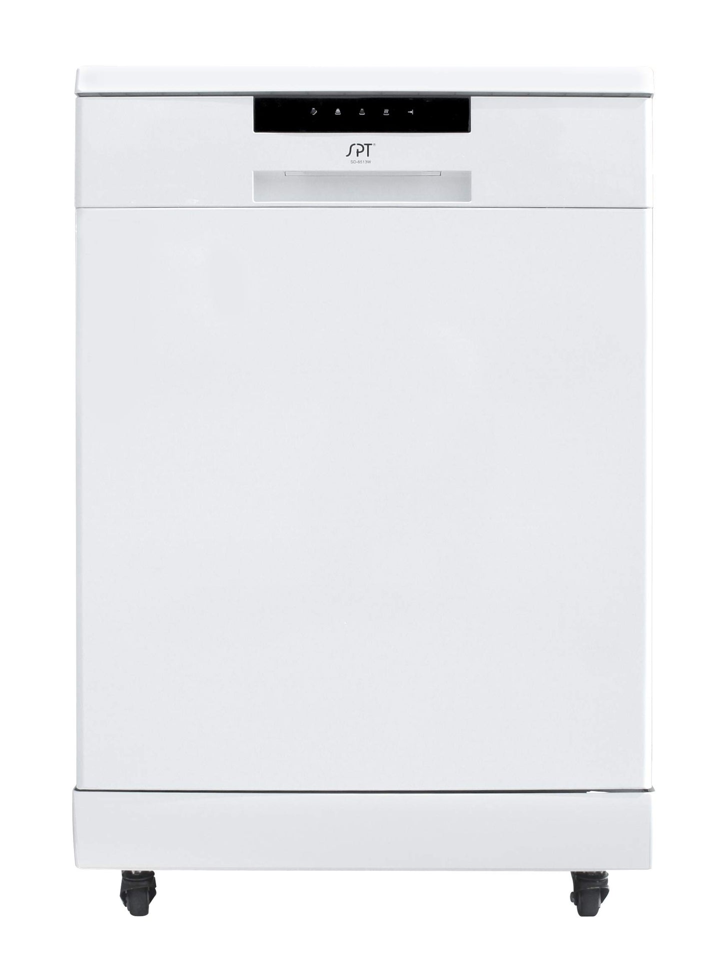 SPT SD-6513WB 24″ Wide Portable Dishwasher with ENERGY STAR, 6 Wash Programs, 10 Place Settings and Stainless Steel Tub – White