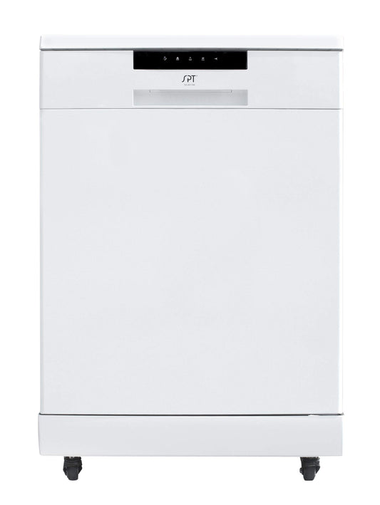 SPT SD-6513WB 24″ Wide Portable Dishwasher with ENERGY STAR, 6 Wash Programs, 10 Place Settings and Stainless Steel Tub – White